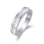 18K White Gold 28-Pieces Square Diamond Eternity Ring for Women