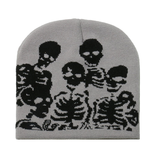 Halloween Skeleton Jacquard Knitted Woolen Hat