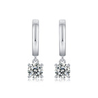 18K White Gold 0.5 Carat Round Diamond Pendant Earrings (0.5 Carat per Earring)