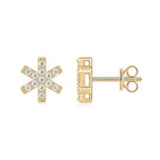 18K Gold Plated Snowflake 1.5mm Moissanite Stud Earrings