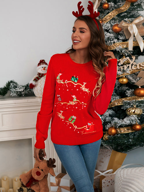 Christmas Reindeer Gingerbread Man Knitted Sweater