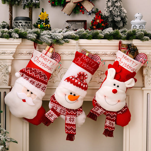 Santa Claus Snowman & Elk Christmas Knitted Gift Socks