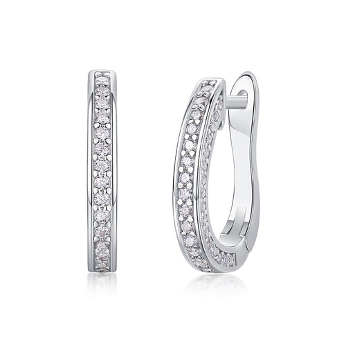 18K White Gold 96-Round Diamond Earrings