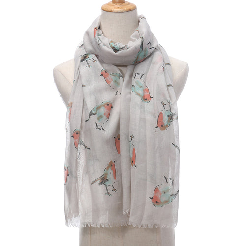 Ladies' Bird Print Scarf Shawl