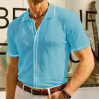 Men's Ice-Silk Business Casual Knit Polo Shirt