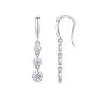 18K White Gold Six Round Diamond Pendant Earrings