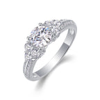 18K White Gold Sparkling 1 Carat Circle Diamond Engagement Ring for Women