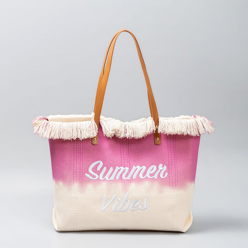 Summer Vibes Embroidered Tote Bag