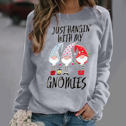 Three Santa Claus Printed Women's Long Sleeves