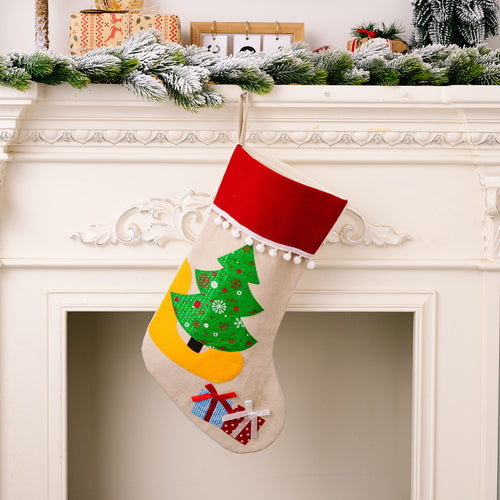 Christmas Snowball-Edged Cartoon Patterned Gift Socks