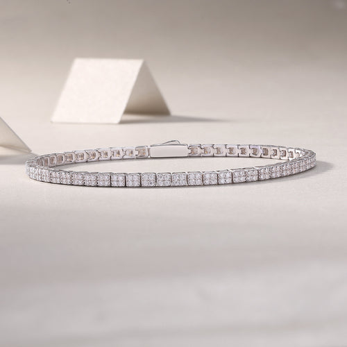 18K White Gold 1.2mm Moissanite Bracelet