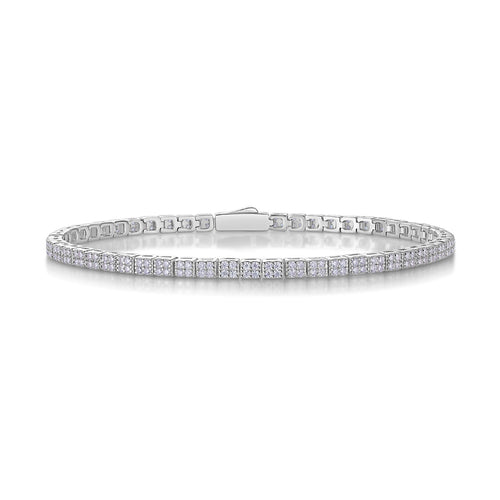 18K White Gold 1.2mm Moissanite Bracelet