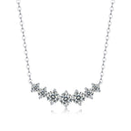 18K White Gold Pendant Necklace with Seven Sparkling Round Diamonds