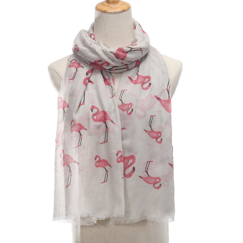 Ladies' Flamingo Printed Scarf Shawl