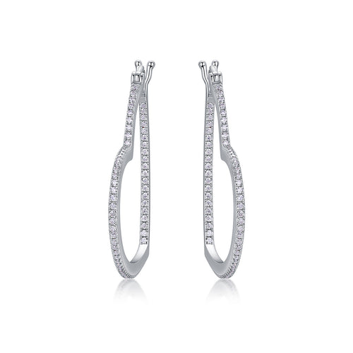 18K White Gold Heart-Shaped Earrings with Diamonds