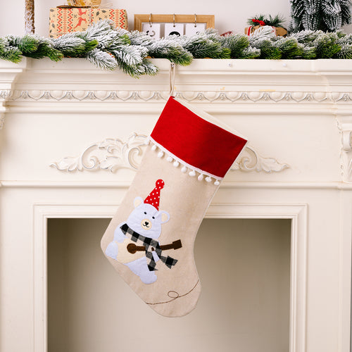 Christmas Snowball-Edged Cartoon Patterned Gift Socks