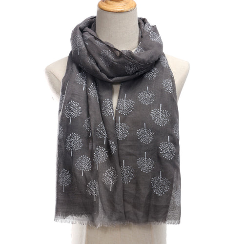 Ladies' Tree Printed Scarf Shawl