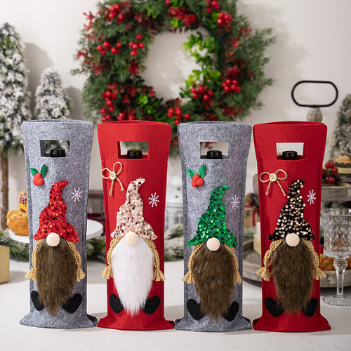 Christmas Forest Elf Wine Bottle Cover