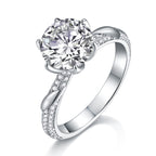 18K White Gold Shimmering 3 Carat Diamond Wedding Ring for Women