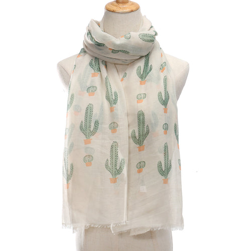 Ladies' Cactus Printed Scarf Shawl