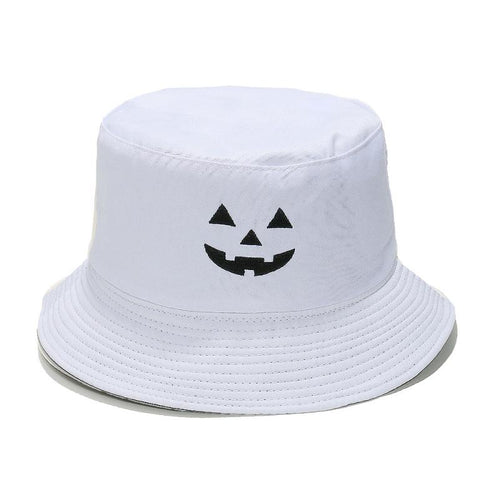 Halloween Pumpkin Face Embroidered Double-Sided Fisherman Hat