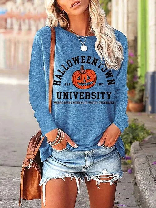 Halloween 3D Pumpkin Printed Long Sleeve