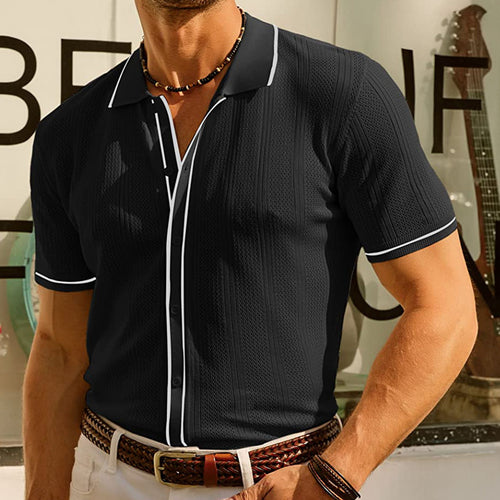 Men's Ice-Silk Business Casual Knit Polo Shirt