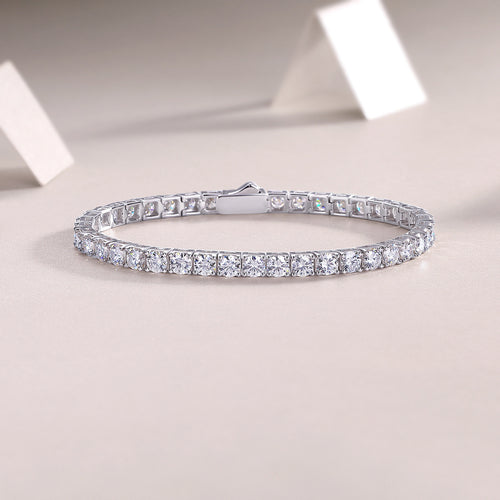 18K White Gold 3mm Moissanite Bracelet