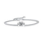 18K White Gold Glittering Round Diamond Bracelet