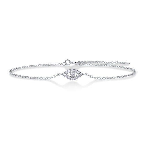 18K White Gold "Window to the Soul" Moissanite Bracelet