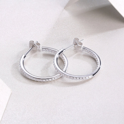 18K White Gold 74-Round Diamond Earrings