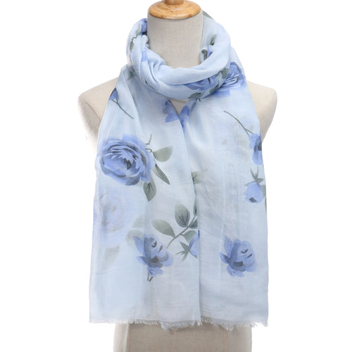 Ladies' Rose Printed Scarf Shawl