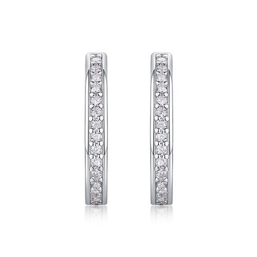 18K White Gold 96-Round Diamond Earrings