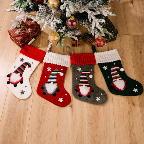 Christmas Forest Elf Short Plush Gift Socks