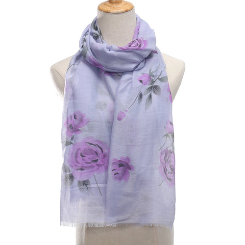 Ladies' Rose Printed Scarf Shawl