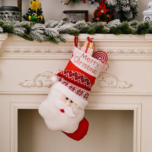 Santa Claus Snowman & Elk Christmas Knitted Gift Socks