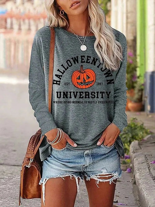 Halloween 3D Pumpkin Printed Long Sleeve