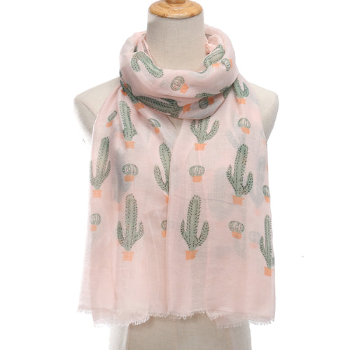 Ladies' Cactus Printed Scarf Shawl