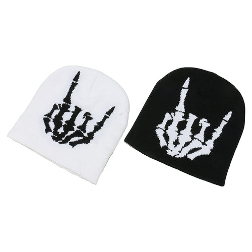 Halloween Skeleton Finger Jacquard Knitted Wool Hat