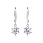 18K White Gold 1 Carat Round Diamond Pendant Earrings (1 Carat per Earring)