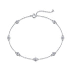 18K White Gold Seven 0.1 Carat Moissanite Bracelet