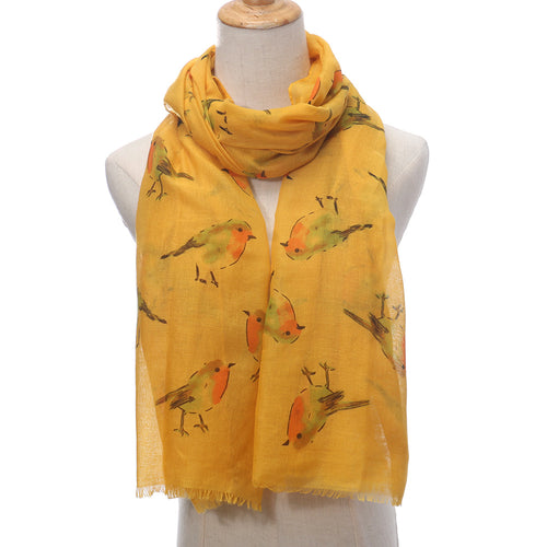 Ladies' Bird Print Scarf Shawl