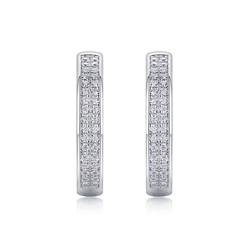 18K White Gold 68-Round Diamond Earrings