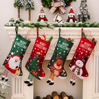 Santa Claus, Snowman, Elk, and Tiny Tree Printed Leg-Hanging Gift Socks