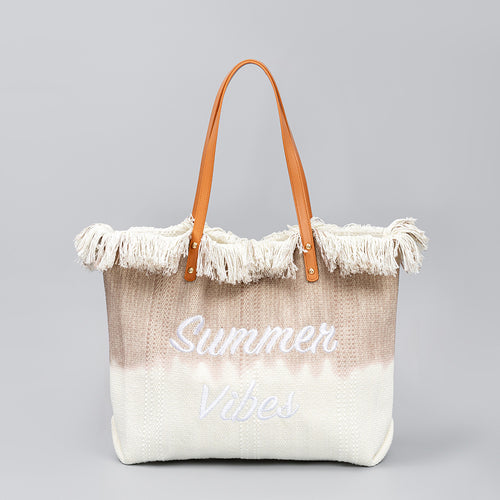 Summer Vibes Embroidered Tote Bag