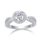 18K White Gold Sparkling 1 Carat Round Diamond Wedding Ring for Women