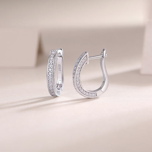 18K White Gold 96-Round Diamond Earrings