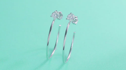 18K White Gold 0.3 Carat Round Diamond Earrings (0.3 Carat Each)