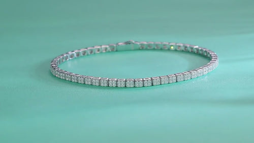 18K White Gold 1.2mm Moissanite Bracelet