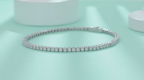 18K White Gold 2mm Moissanite Bracelet